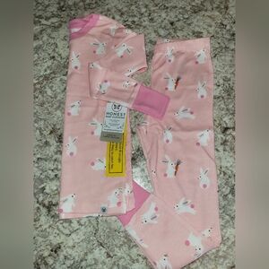 Honest 100% Organic Pajama SETS - TOTAL 3 SET (One Pink And 2 Mint Green)